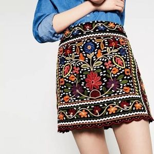 Embroidered Mini Skirt